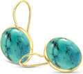14K Gold Gemstone Earrings - Turquoise Dangle Statement Earrings