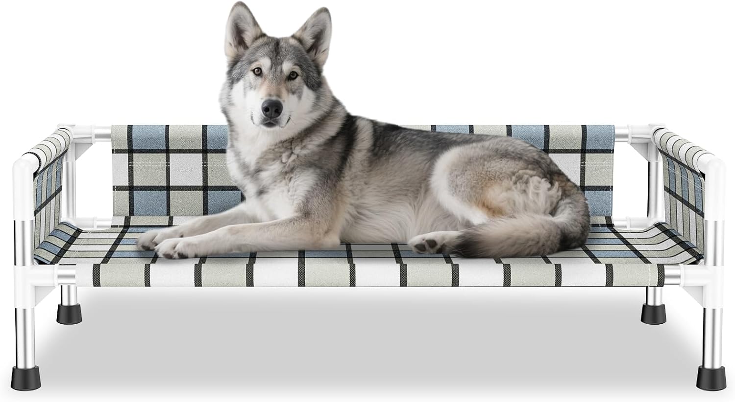 Cooling Elevated Raised Outdoor Dog Bed with Guardrail Design