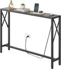 41.7 in Console Table Narrow Sofa Table with Outlet - Compact Hallway