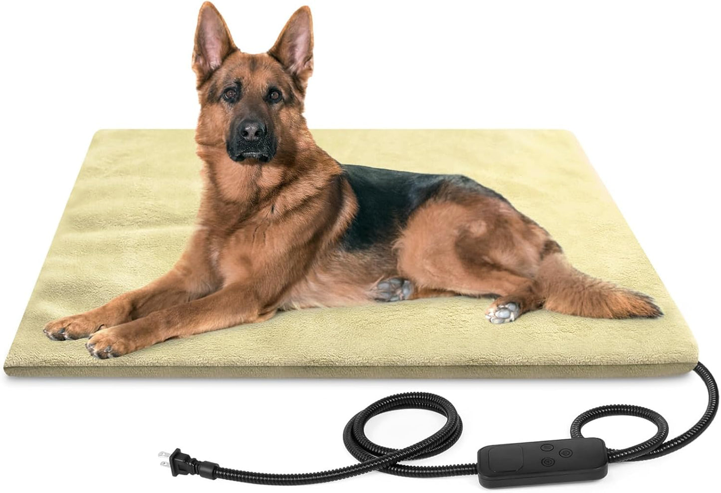 Adjustable Pet Heating Pad: 6 Temp Settings, Timer, Chew Resistant Cord