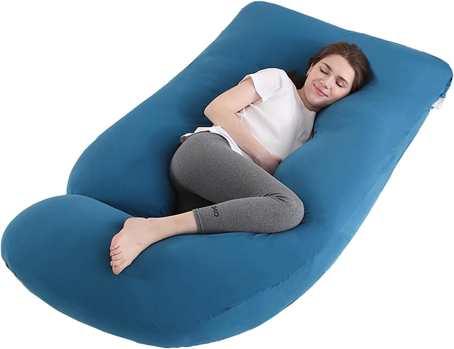 Pregnancy Pillow J-Shaped Full Body Pillow for Comfort and Support