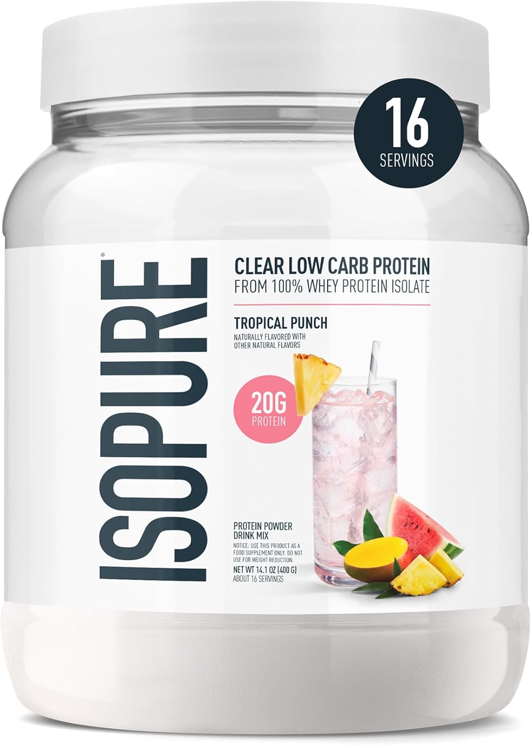 Isopure Clear Whey Isolate Protein Powder for Tropical Punch