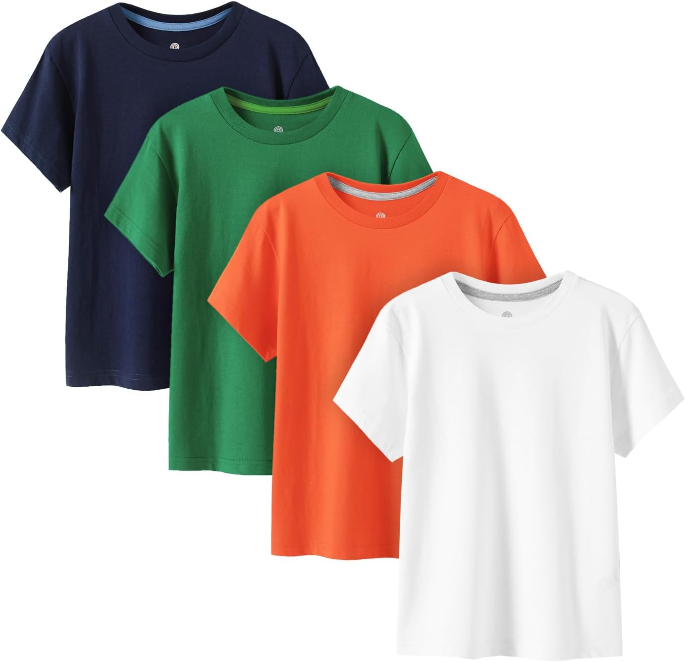 LAPASA Kids T-Shirts Short Sleeve 100% Cotton 4 Pack for Summer