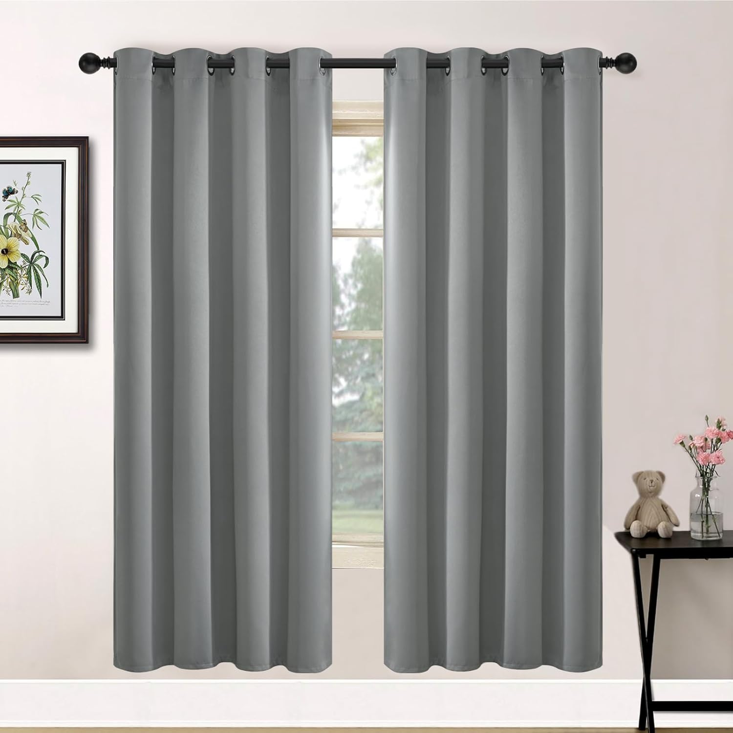 Yakamok Dove Grey Room Darkening Curtains for Modern Homes