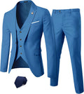 YND Men's Slim Fit 3 Piece Suit Set - Tailored Look with Matching Tie