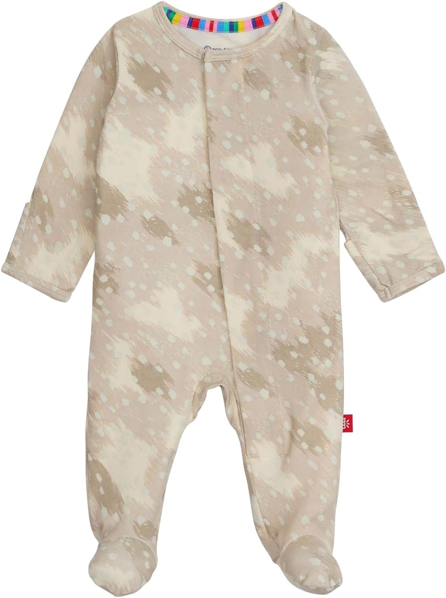 Magnetic Me Girls Modal Magnetic Baby Footie Pajamas for Comfort