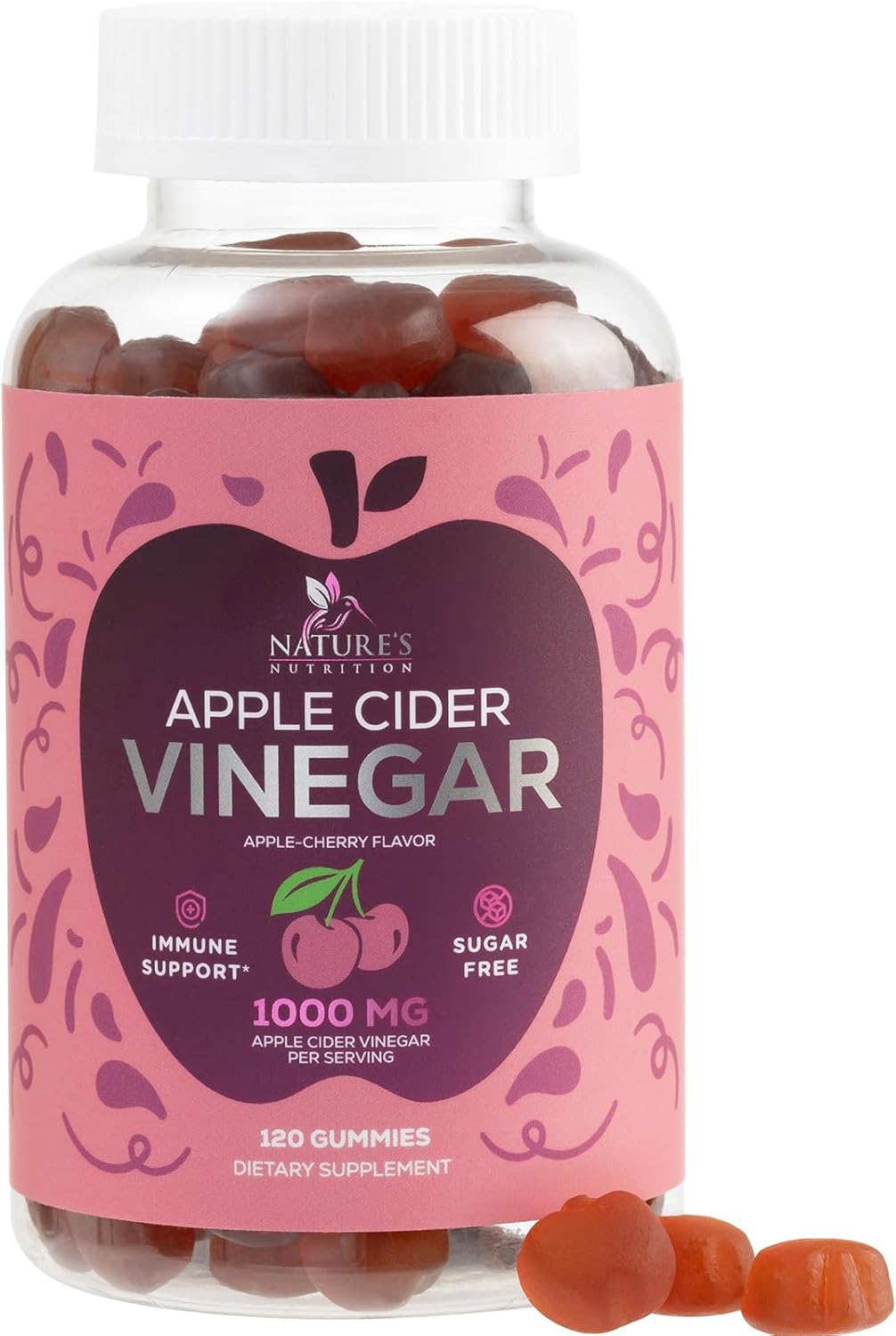 Vegan ACV Gummies 1000mg - Energy Boost - Digestion & Detox - 120 Gummies