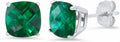 14k White Gold Cushion-Cut December Birthstone Stud Earrings