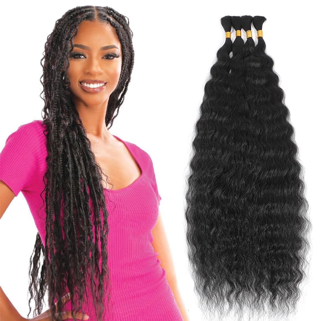 Super Wave Bulk Human Hair for Braiding - 100% Brazilian Virgin