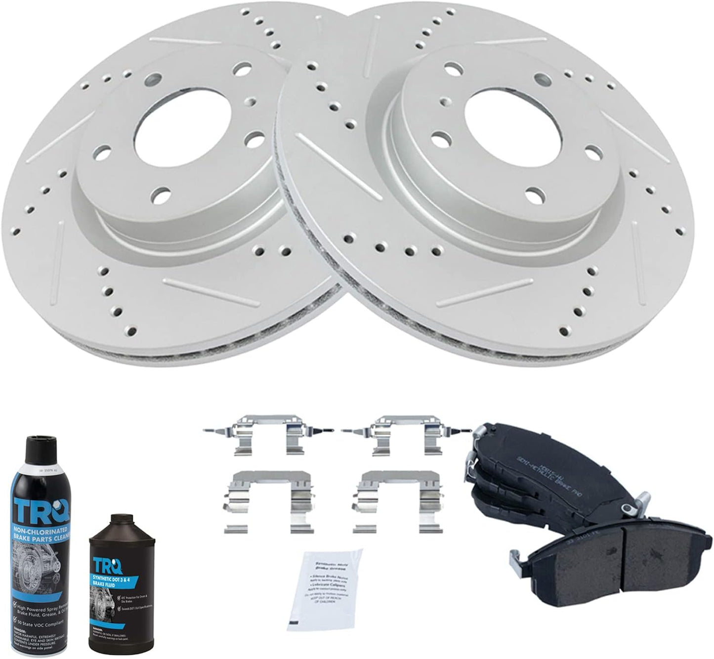 TRQ Front Performance Brake Pad & Rotor Kit for G35 & 350Z