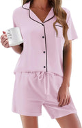 Ekouaer Pajamas Set for Women Short Sleeve - Soft Rayon Lounge
