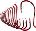 Octopus Hook Circle Hooks Freshwater Red-Black - 50 Pack