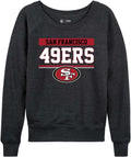 San Francisco 49ers Womens Charcoal Slouchy Crewneck - Relaxed Fit