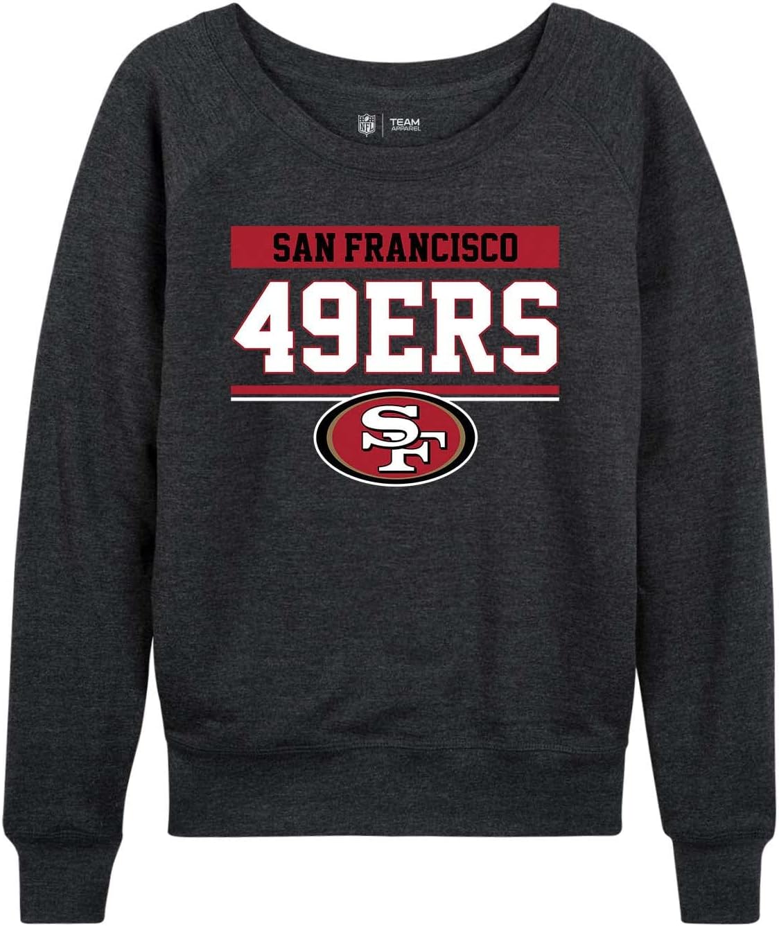 NFL Women's Plus Size Team Block Charcoal Crewneck Pullover