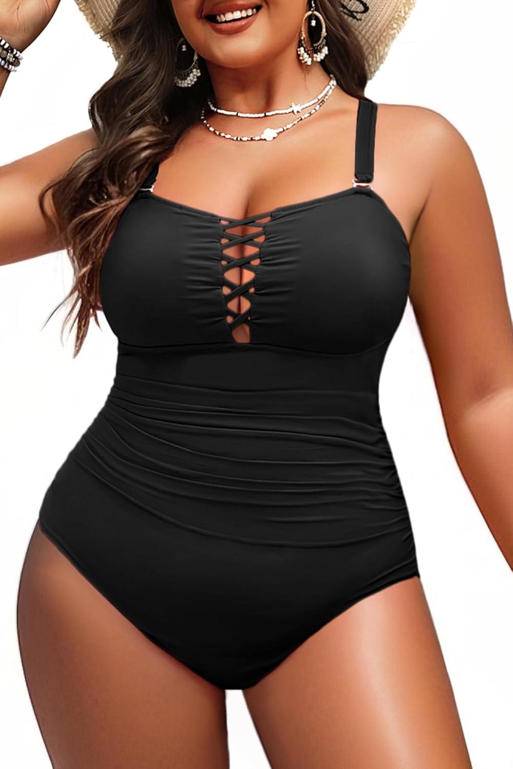 Yonique Plus Size One Piece Swimsuits for Tummy Control