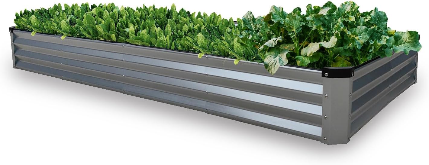 GARDMAX Galvanized Raised Garden Bed Kit for Vegetables & Herbs