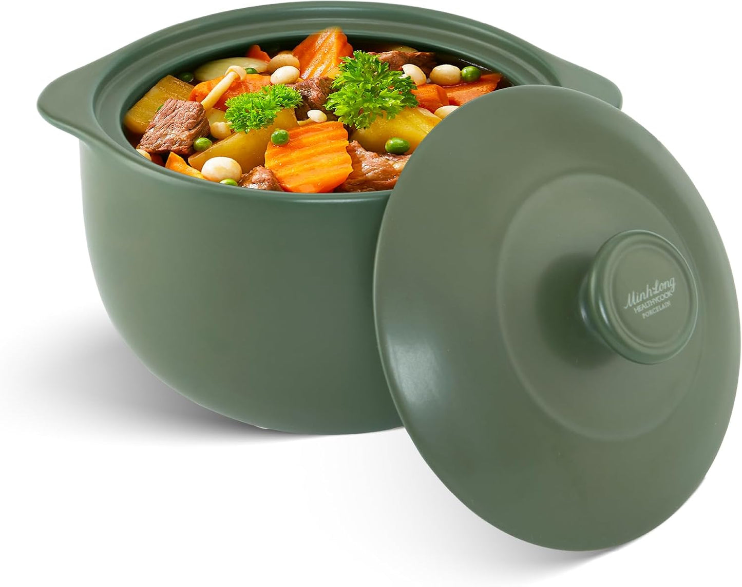 MINH LONG 3-Qt Porcelain Dutch Oven for Healthy Cooking