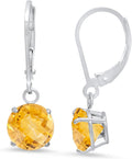 925 Sterling Silver Gemstone Earrings for Women - Citrine Dangle