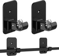 Renter-Friendly Self Adhesive Curtain Rod Holders - No Drill, Black