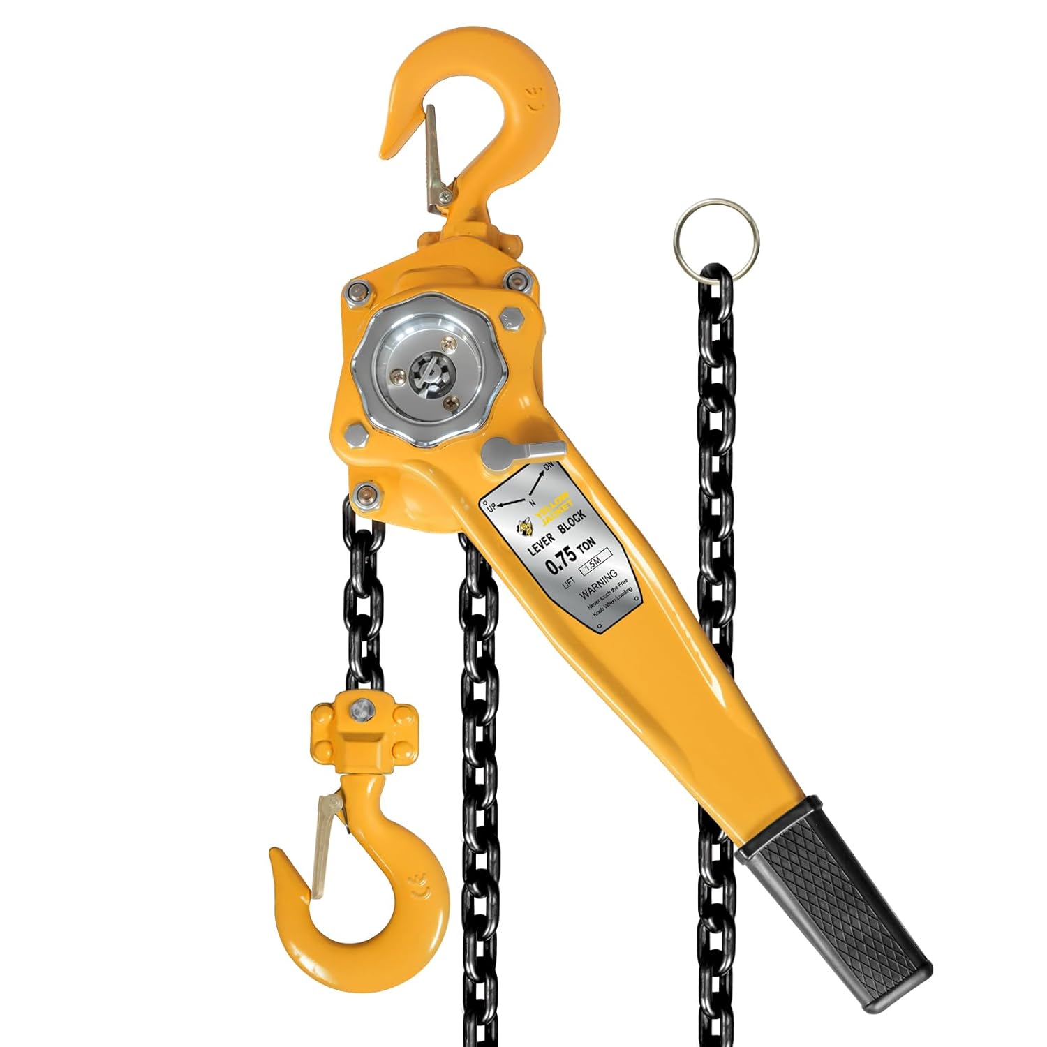 YELLOW JACKET 3/4 Ton Manual Lever Chain Hoist for Heavy Loads