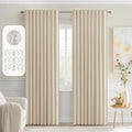 Back Tab Cream Beige Curtains 84 in Length 2 Panels Set - Room