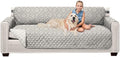 Sofa Shield Couch Slip Cover 78 in Seat - Reversible Damask Latte