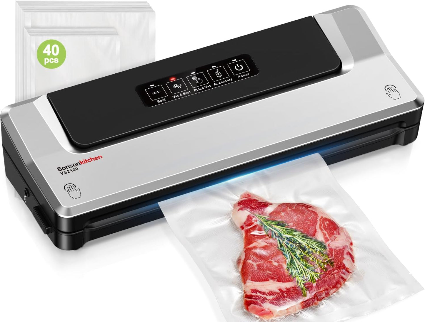 2025 Update: Bonsenkitchen Vacuum Sealer + 40 Bags, Fast & Space-Saving Sealing!