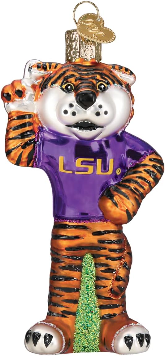 LSU Mike The Tiger Glass Blown Ornament for Holiday Cheer