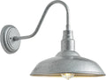 10ft Dome Outdoor Gooseneck Barn Light - Weatherproof Galvanized Wall