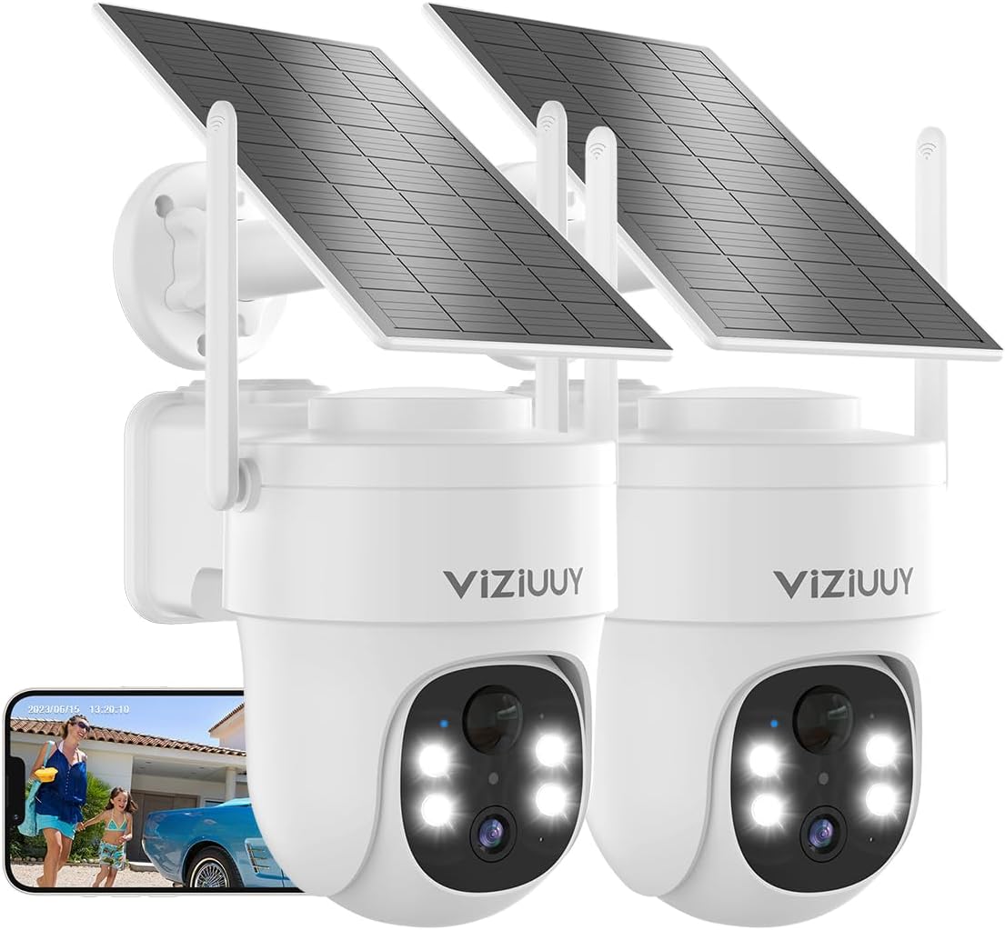 Solar Security Cameras Wireless Outdoor with Color Night Vision