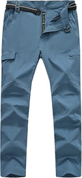 TBMPOY Men's Hiking Pants with Belt - Quick-Dry Lightweight Outdoor