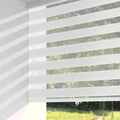 Cordless Zebra Blinds for Windows 32in x 72in - Dual Layer Light