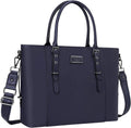 MOSISO PU Leather Laptop Tote Bag 15-16 in - Waterproof Work Tote
