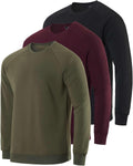 Men's Plush Fleece Crewneck Sweatshirt 3-Pack - Soft, Warm Pullovers