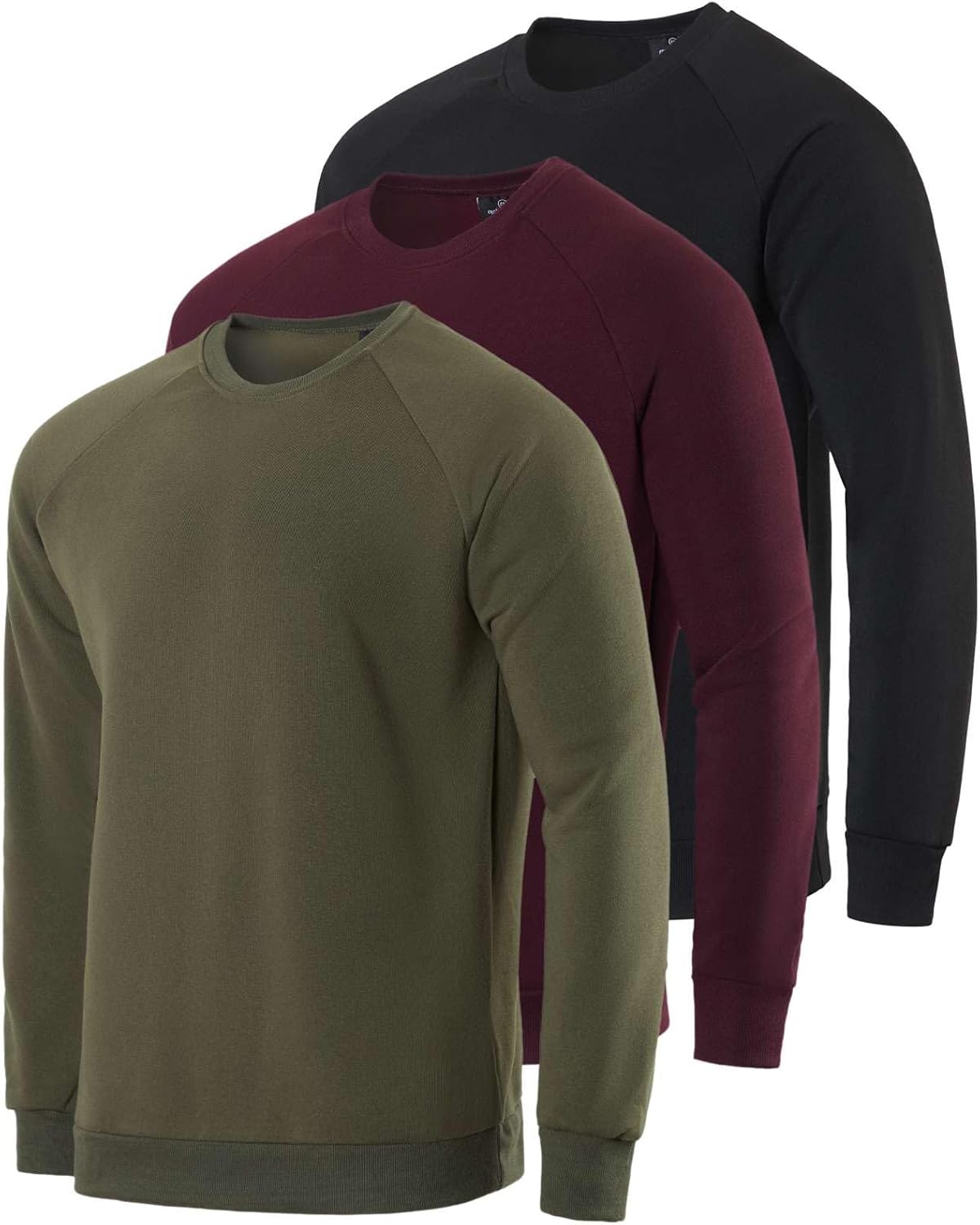 Men's Soft Plush Fleece Crewneck Sweatshirt 3-Pack for Comfort