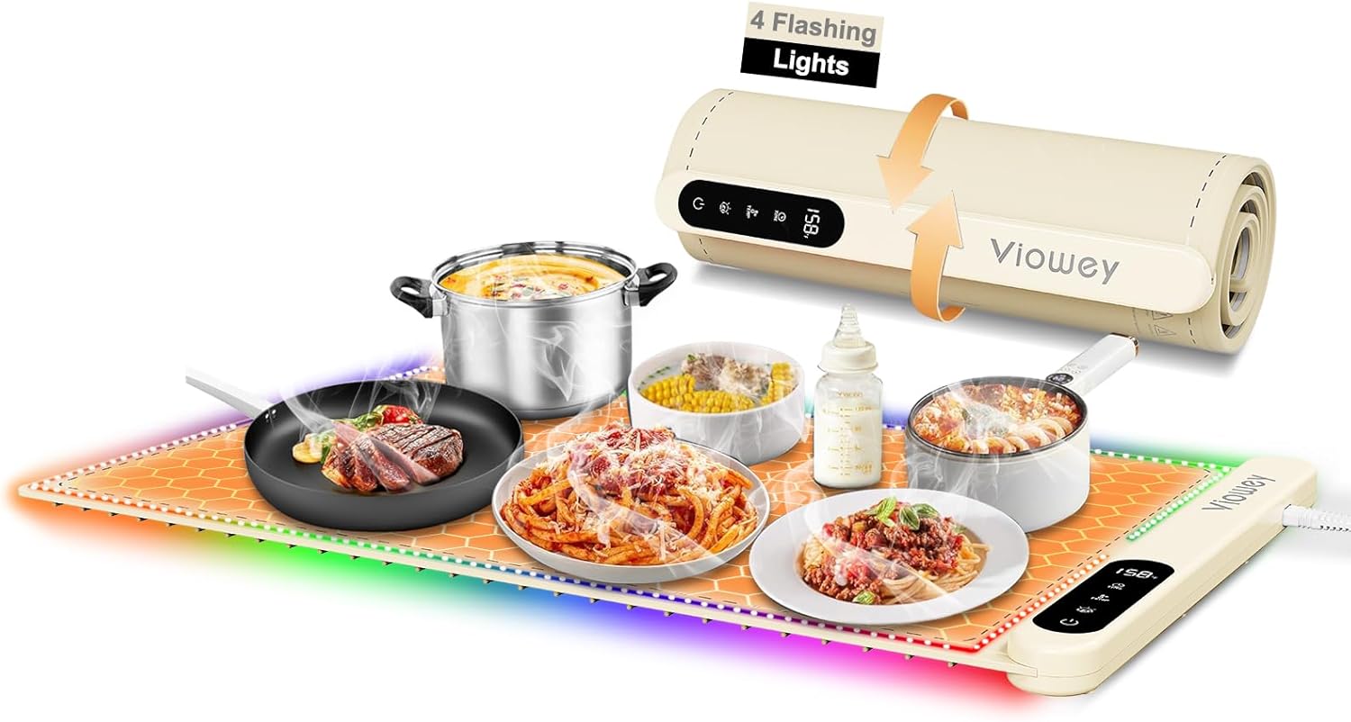 Electric Food Warming Mat with 6 Settings for Parties and Home