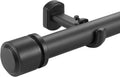 1 1/8 Inch Diameter Curtain Rod 36 to 72 in - Heavy Duty, Matte Black