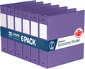 Premium Economy 6-Pack 3-Ring Binders 2 in Purple - Durable