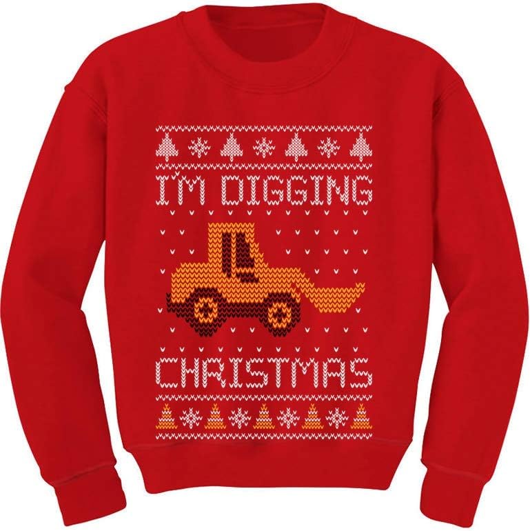 Tstars Construction Tractor Holiday Sweatshirt