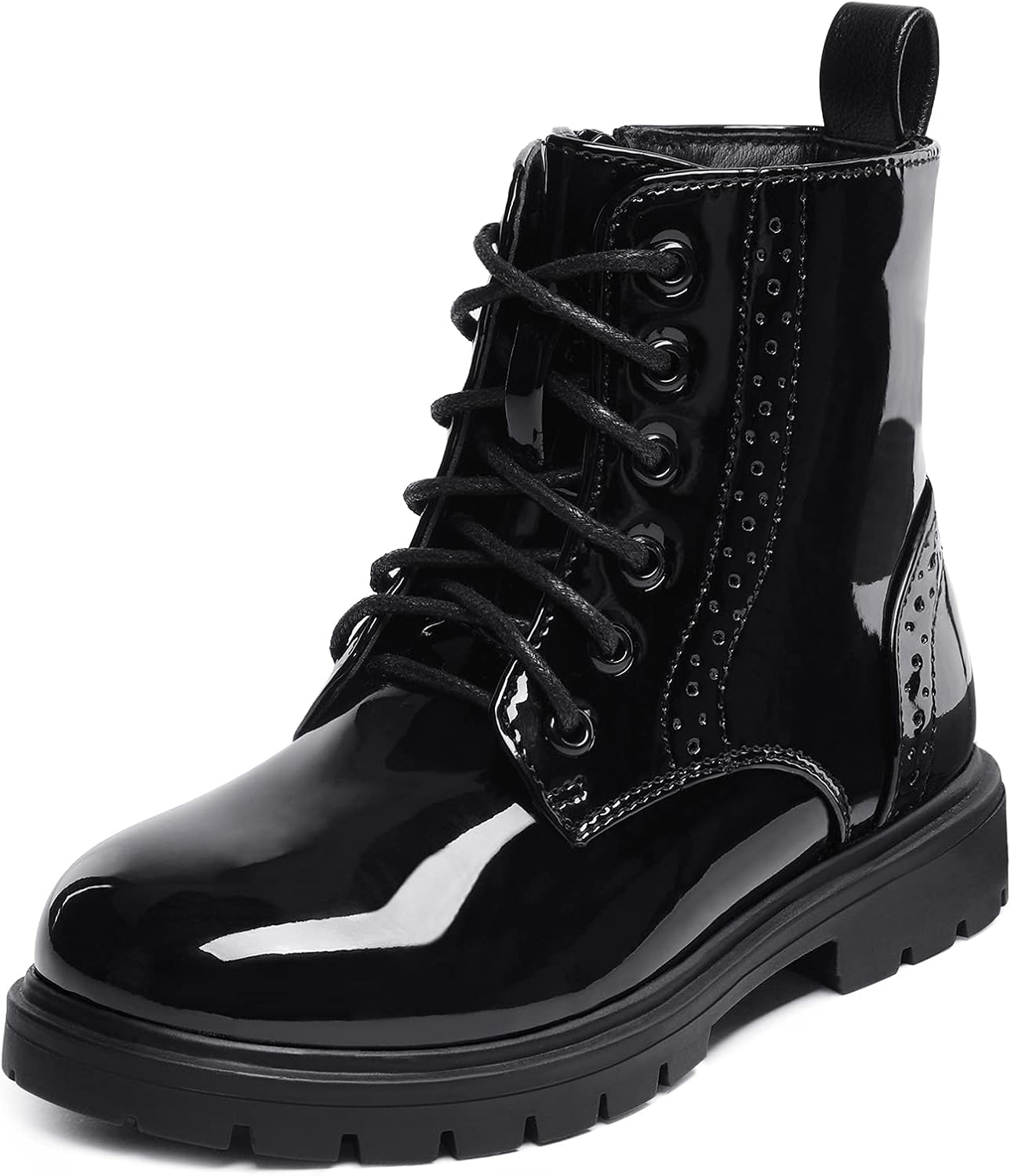 DREAM PAIRS Kids Side Zipper Combat Ankle Boots for Style