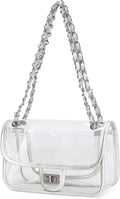 Womens PVC Clear Purse Handbag for Stadiums and Events