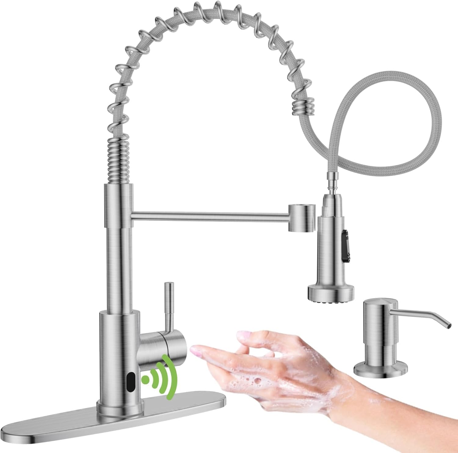 Touchless Kitchen Faucet with Soap Dispenser and Motion Sensor