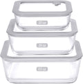 Glass Food Containers with Glass Lid Set - Leak Proof Meal Prep