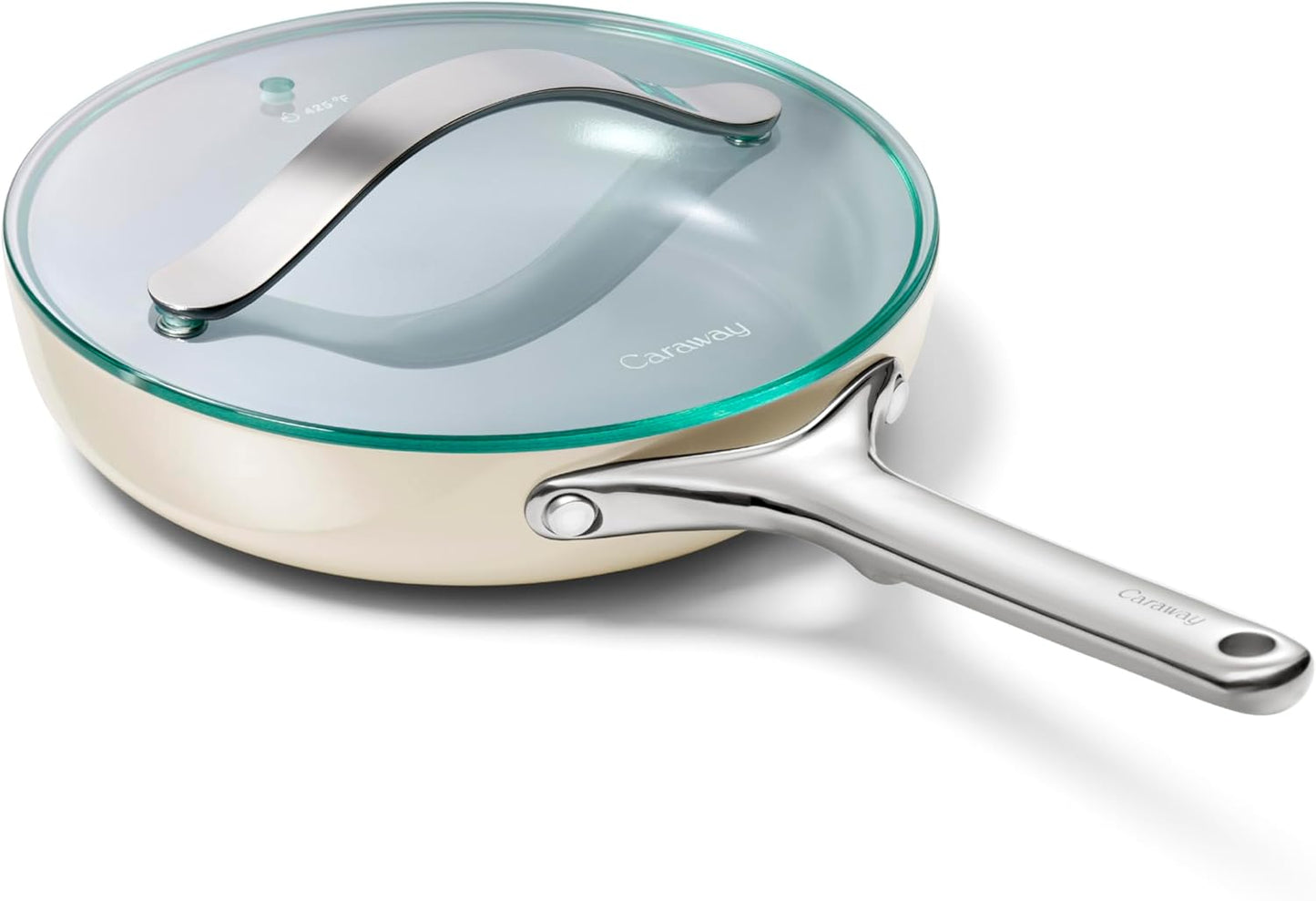Caraway Nonstick Ceramic Mini Fry Pan with Glass Lid - 8 in