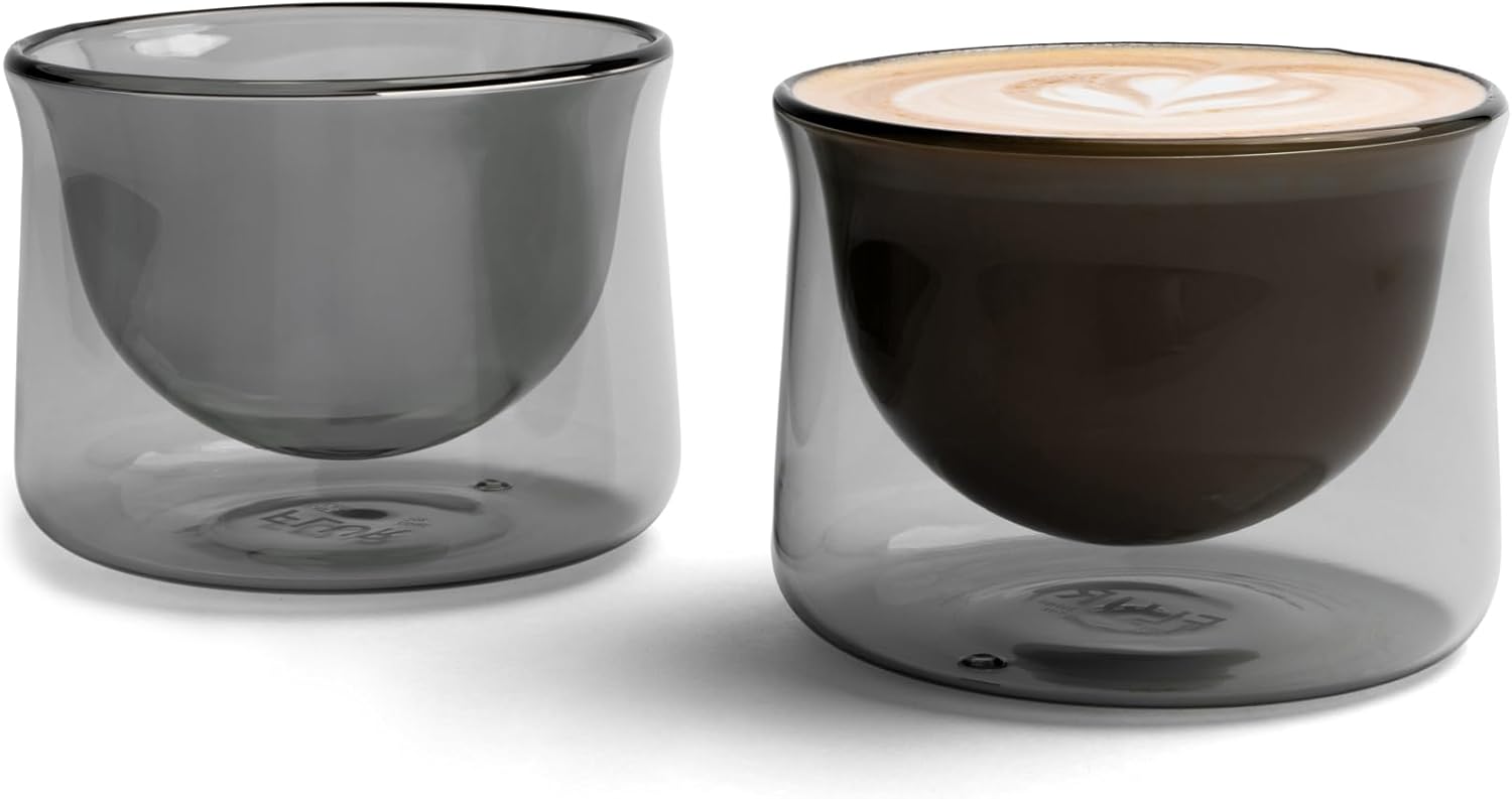 FLUR Latte Glass Set of 2 for Perfect Latte Art and Drinks