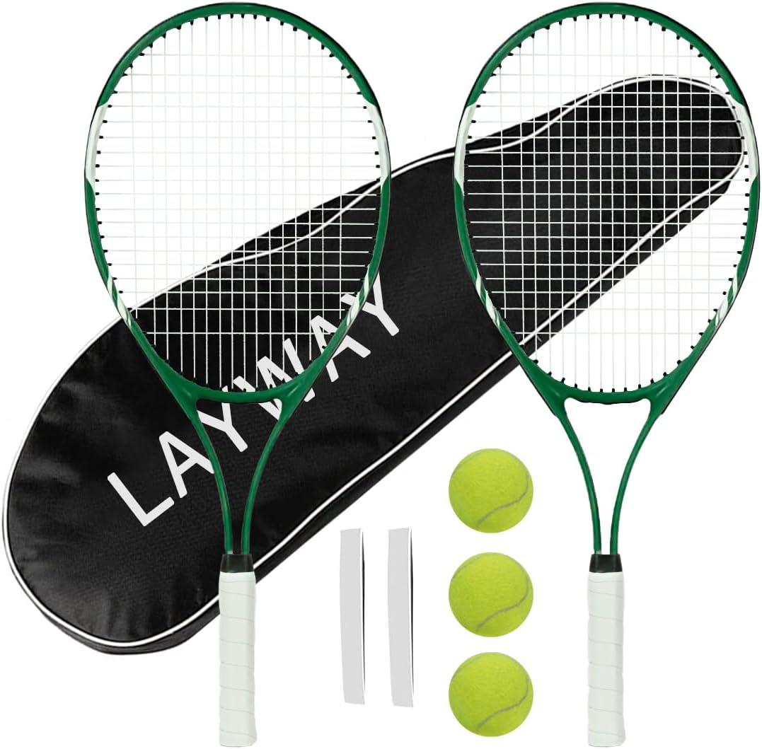 Tennis Rackets Set for Beginners with Balls and Carry Bag