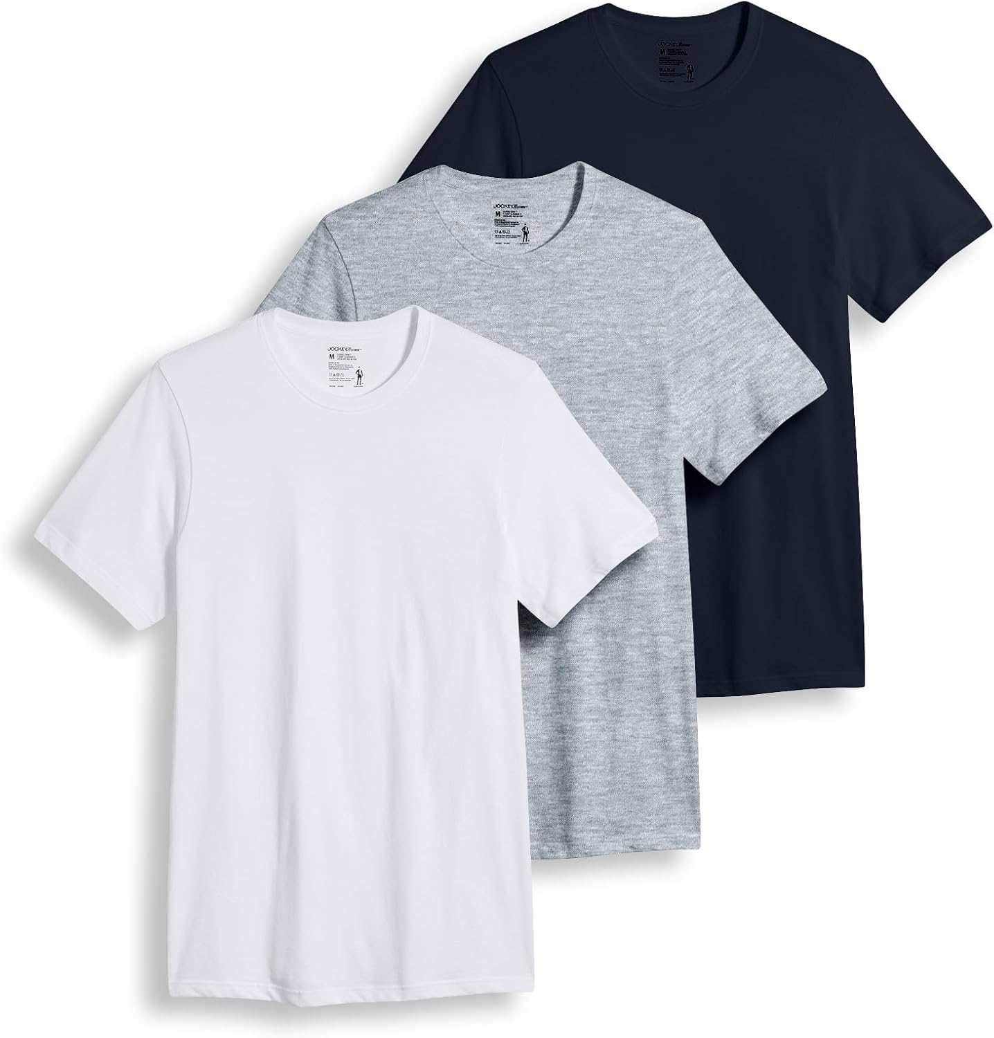 Jockey Men's Crew Neck T-Shirts - Comfortable Cotton Undershirts