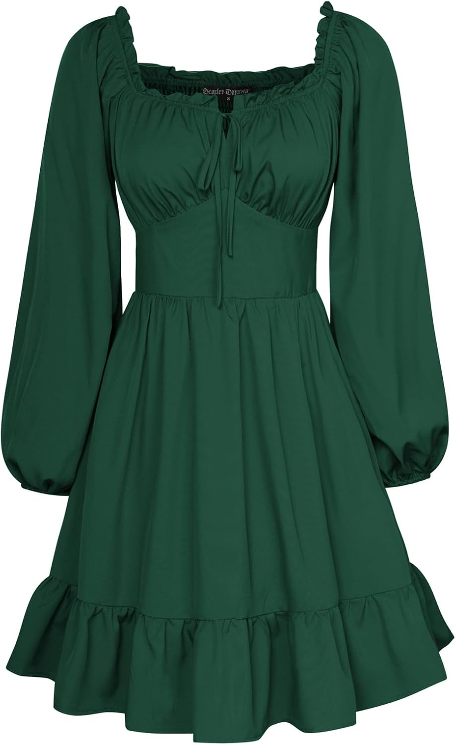 Elegant Renaissance Corset Dress with Lantern Sleeves for Women
