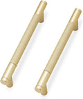 10 Pack Brushed Gold Cabinet Pulls knurled 5 in Hole Centers - Durable