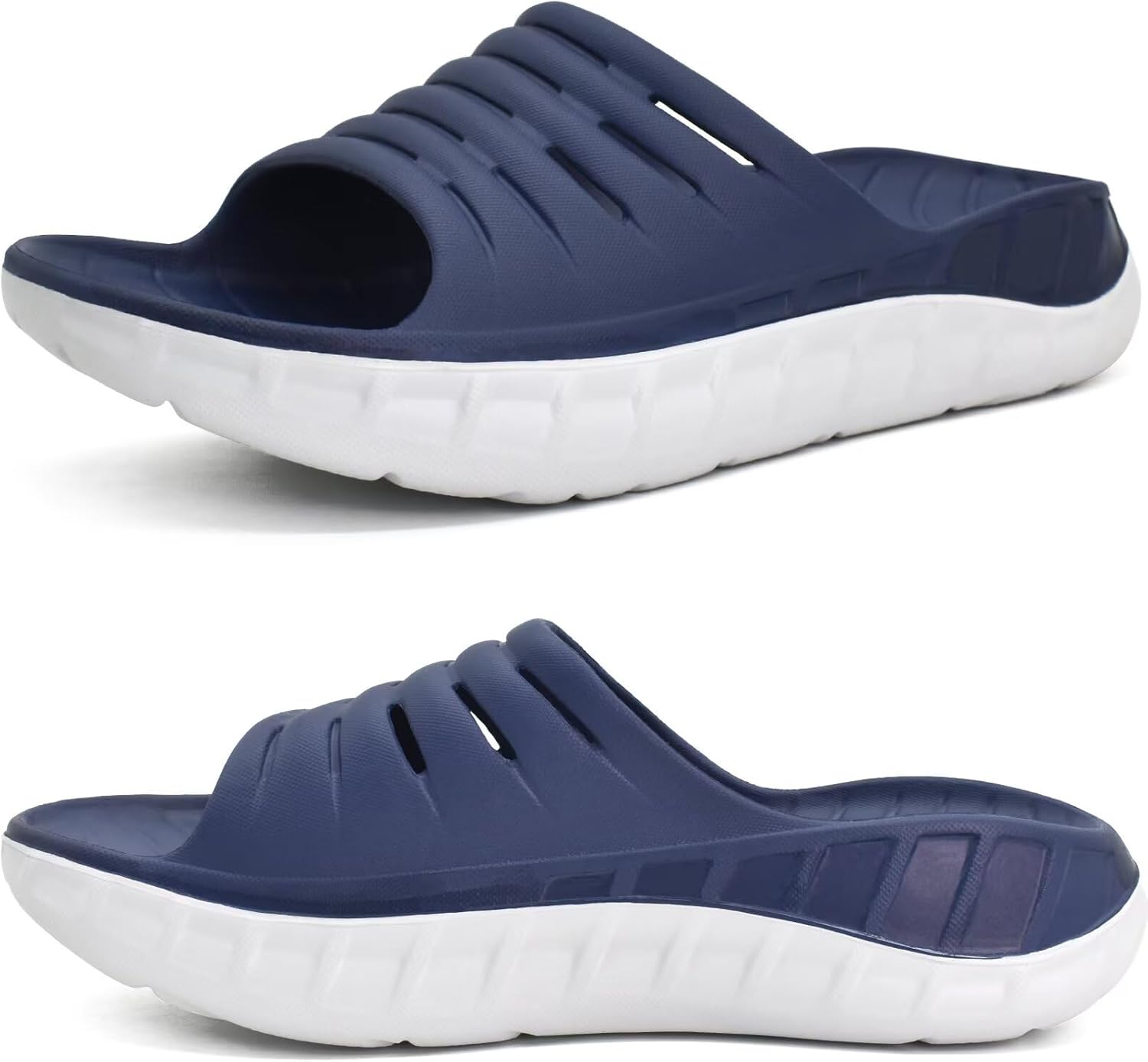 KuaiLu Mens Recovery Sandals with Arch Support for Comfort